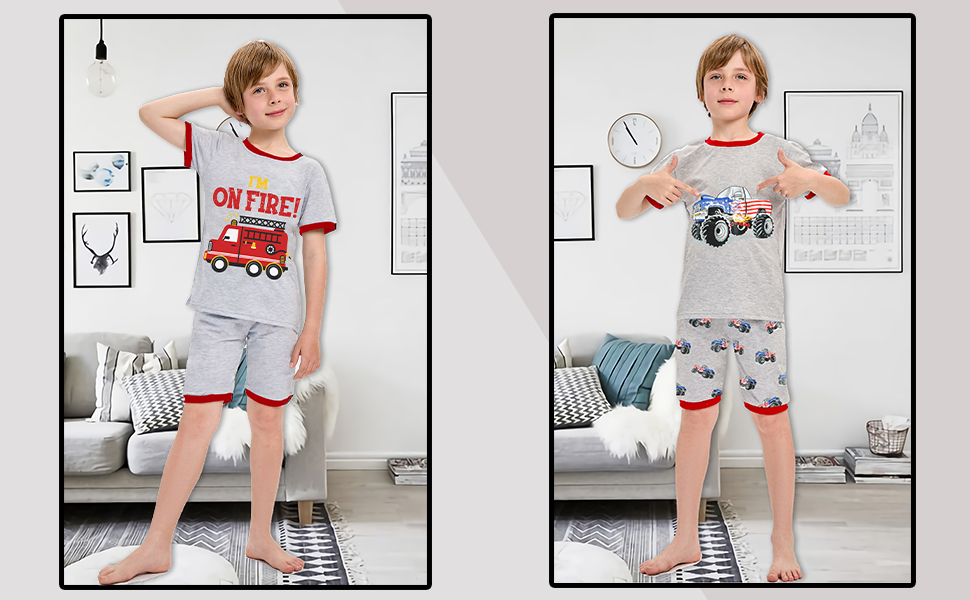 toddler boys pjs summer pajamas short pajamas set cotton jammies