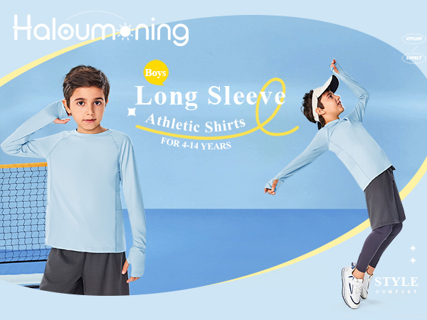 Boys Long Sleeve Athletic Shirts 