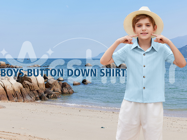 Boys Button Down shirts for boys white button up shirt boys linen shirt hawaiian shirts for boys