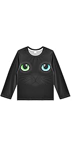 black cat boy rash guard shirt