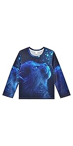 blue cat boy rash guard shirt