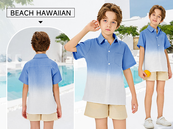 Boys Shirt Short Sleeve Button Down Shirt 