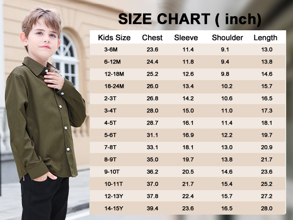 kid size chart