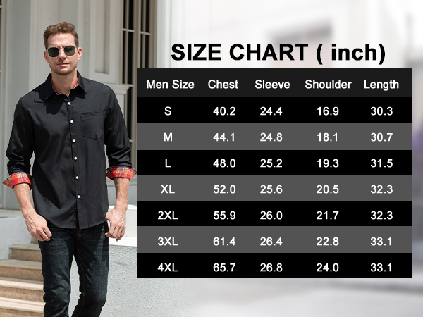 mens size chart