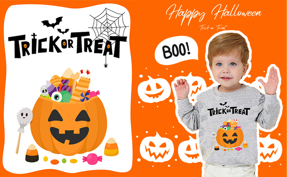 candy long sleeve tee shirt Kids Halloween Clothes Toddler Boys Halloween pumpkins sweatshirt