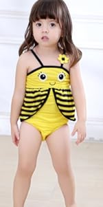 ELUCKFACE Girls Flower Flounced One Piece Tankini Swimsuit Swimwear