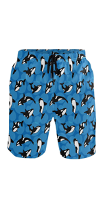 Killer Whale Mens Swim Trunks