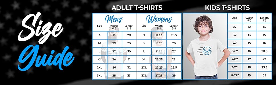 Sizing Guide for T Shirts