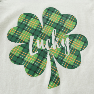 Saint Patrick''s Day Tees Raglan Lucky Clover Girls T-Shirt Kids Cotton Summer Tops