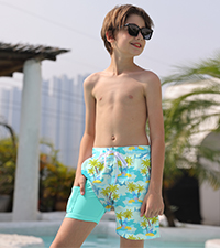 Boys Green Swim Trunks