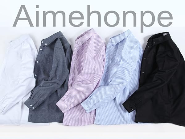 Aimehonpe Boys Oxford Button Down Dress Shirt Long Sleeve