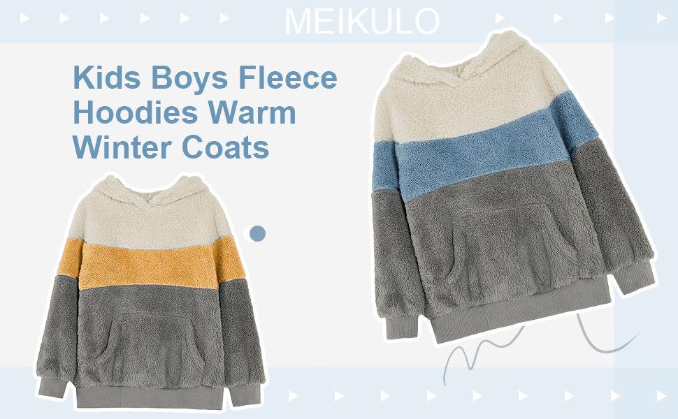 Boys Hoodies Fuzzy Hooded Sweatshirt Sherpa Sweater Fluffy Coat (en inglés)