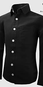 Black n Bianco Boys Oxford Black Dress Shirt