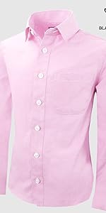 Black n Bianco Boys Oxford Pink Dress Shirt