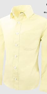 Black n Bianco Boys Oxford Yellow Dress Shirt