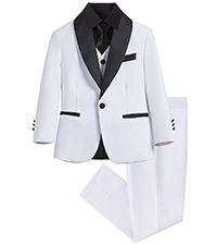 Boys Suit Slim Fit 5 Piece for Kids Toddler Suit Wedding Outfit for Teenage Boys Formal Tuxedo Set