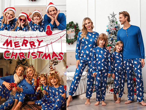 family christmas pjs matching sets