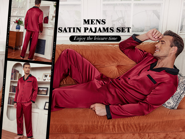 mens silk pajamas