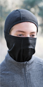 MERIWOOL Balaclava mask is constructed of odor resistant and moisture-wicking materials