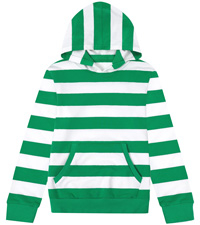 Boy Green and White Striped Hoodies