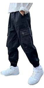 boy cotton cargo jogger pants