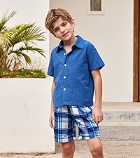 Boys Cotton Linen Short Sets