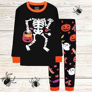 Halloween pajamas boys pajamas skeleton pjs winter pajamas boy pj toddler clothes kids skull jammies