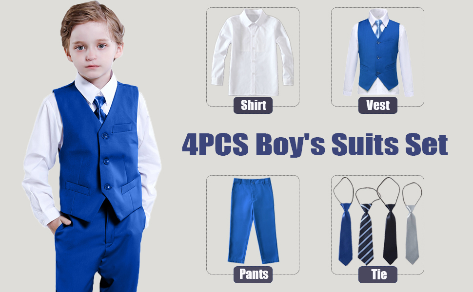 Boys Suit Wedding Ring Bearer Outfit Kids Suit Set