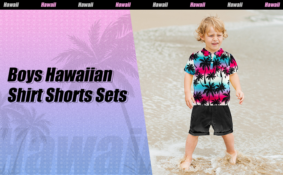  Toddler Boy Clothes 18-24 MONTHS 2T-3T 4T 5T Summer Hawaiian Shirts For Boys Shorts  