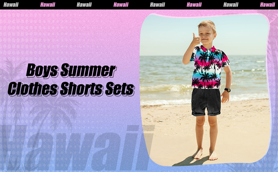  Toddler Boy Clothes 18-24 MONTHS 2T-3T 4T 5T Summer Hawaiian Shirts For Boys Shorts  