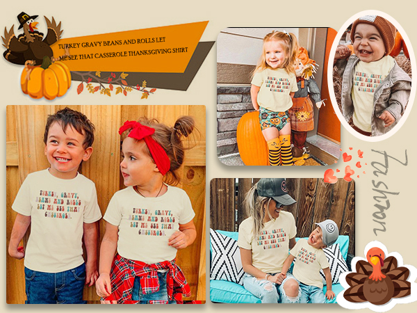 Toddler Thanksgiving Shirt Baby Girls Boys Cutest Turkey shirt Fall Short Sleeve Tee Tops