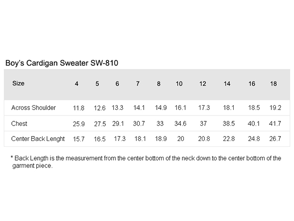 SW-810 - Size Chart - Mobile