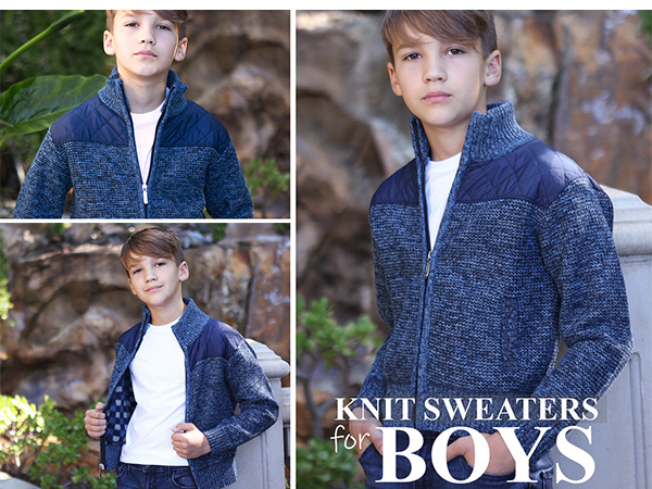 Gioberti Boy''s Knitted Full Zip Cardigan Sweater with Soft Brushed Flannel Lining