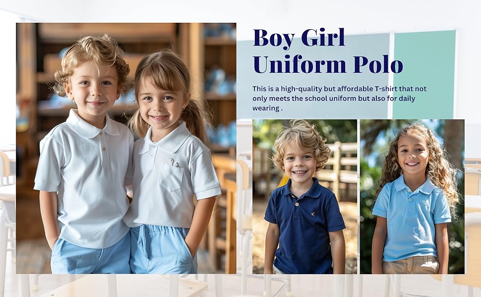 Boy Girl Uniform Polo Shirts