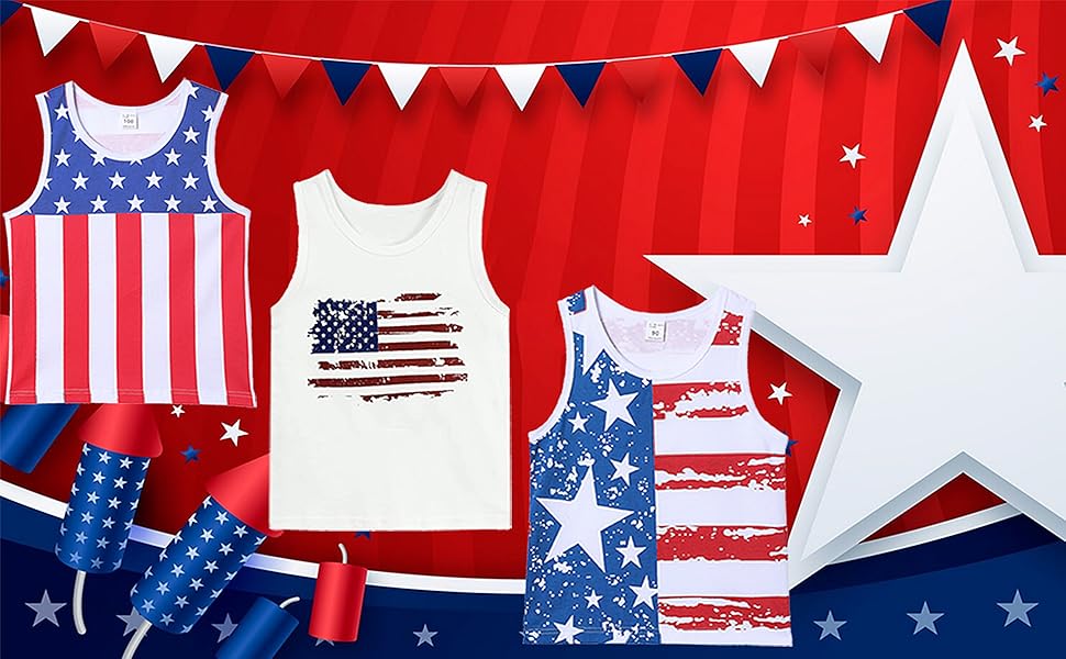 kids american flag tank top