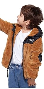 rokka and rolla boys sherpa fleece lined winter jacket