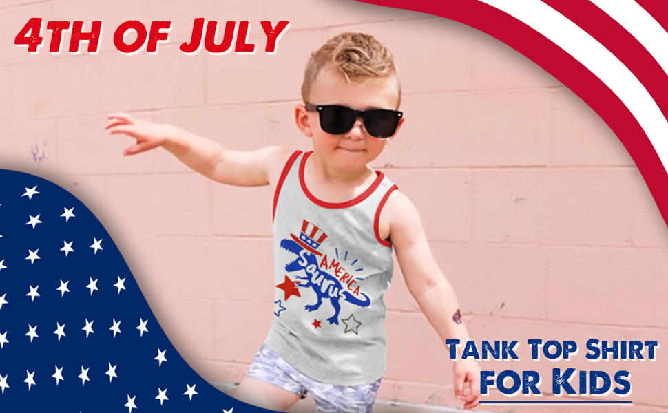 American flag tank top shirt for kids toddler star stripes clothes