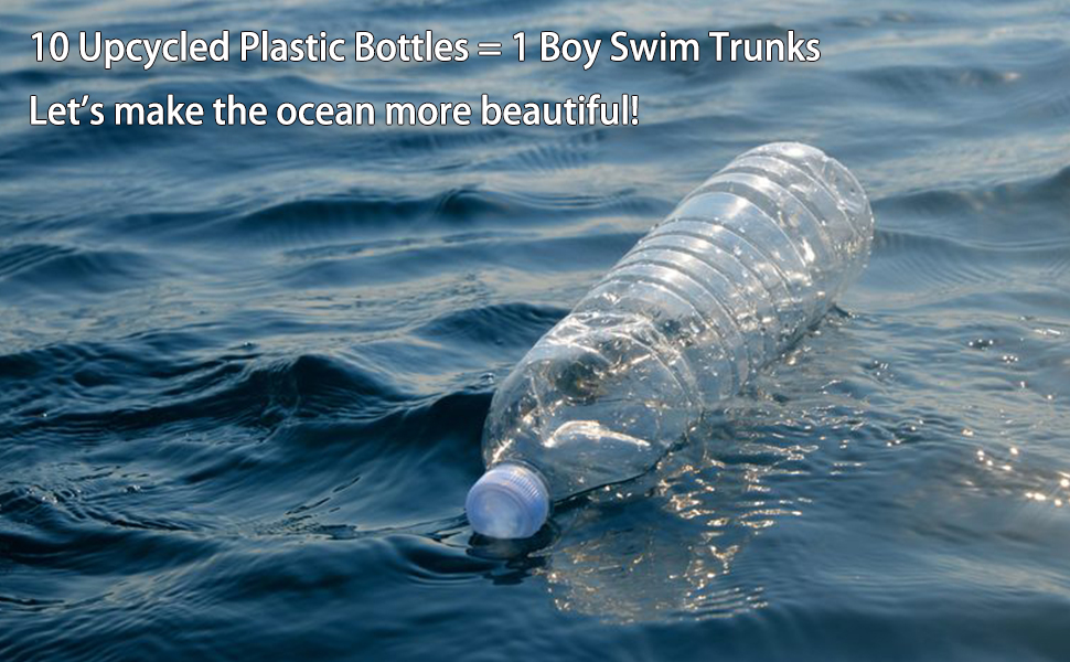 10 upcycled plastic bottles to make 1 boys swim trunks