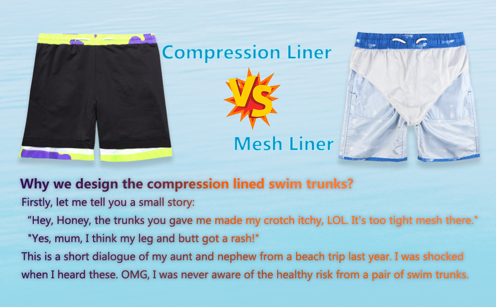 boys swim trunks with compression liner