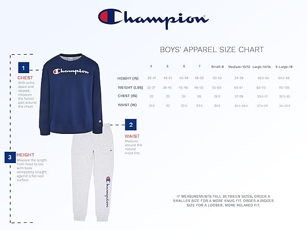 Boys Size Chart big kids