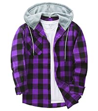 purple flannel shirt for men