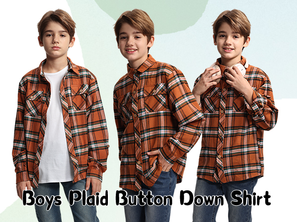 boys plaid button down shirt