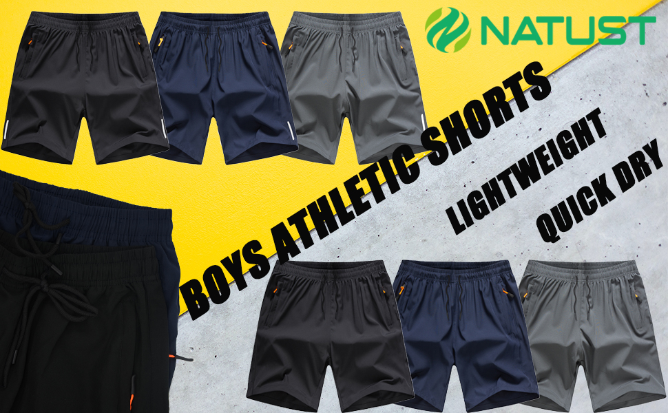 boys workout shorts black