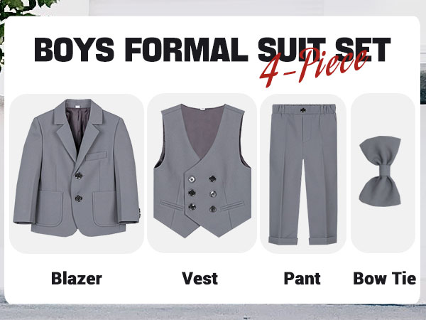 Toddler Formal Grey Tuxedo Set