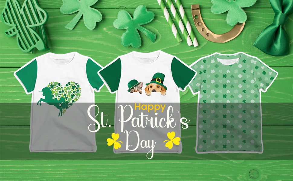 Kids St Patricks Day Shirt for Boys Girls Juniors Gifts Funny Green Lucky Tshirt Patty 10 12 9 10