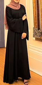 Abayas for Women Muslim Dress Long Sleeve Arabian Islamic Dubai Robe