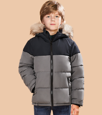 boys fur hood fake-down winter coats