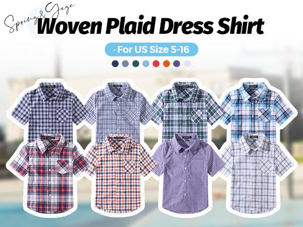 Woven Plaid Dress Shirt