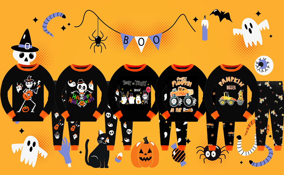 halloween pajamas toddler, girls halloween pajamas,boys halloween pajamas,