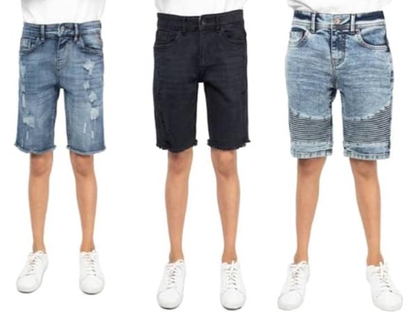 X RAY big boys stretch denim shorts kids toddlers moto biker and fashion rips distressed jean short